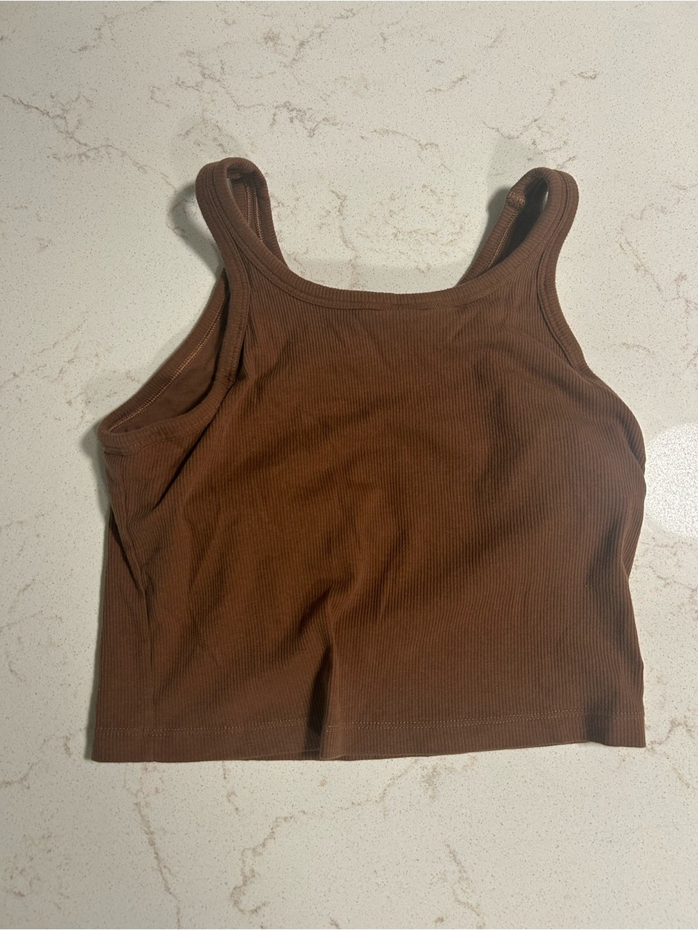 PINK Victoria's Secret Ribbed Crop Tank Top - Brown